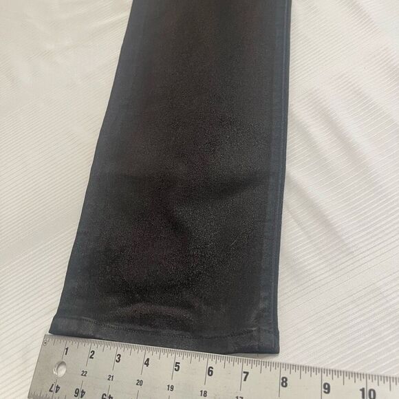 Le Jean By Charlie Gay High Rise Sabine Straight Black Waxed Denim Jeans Size 26 - Picture 5 of 9